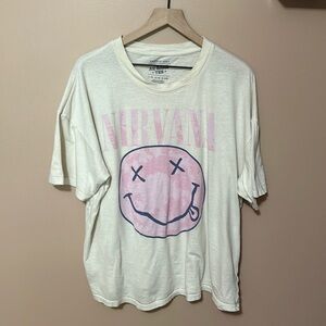 American Eagle Outfitters Cream Nirvana Tee